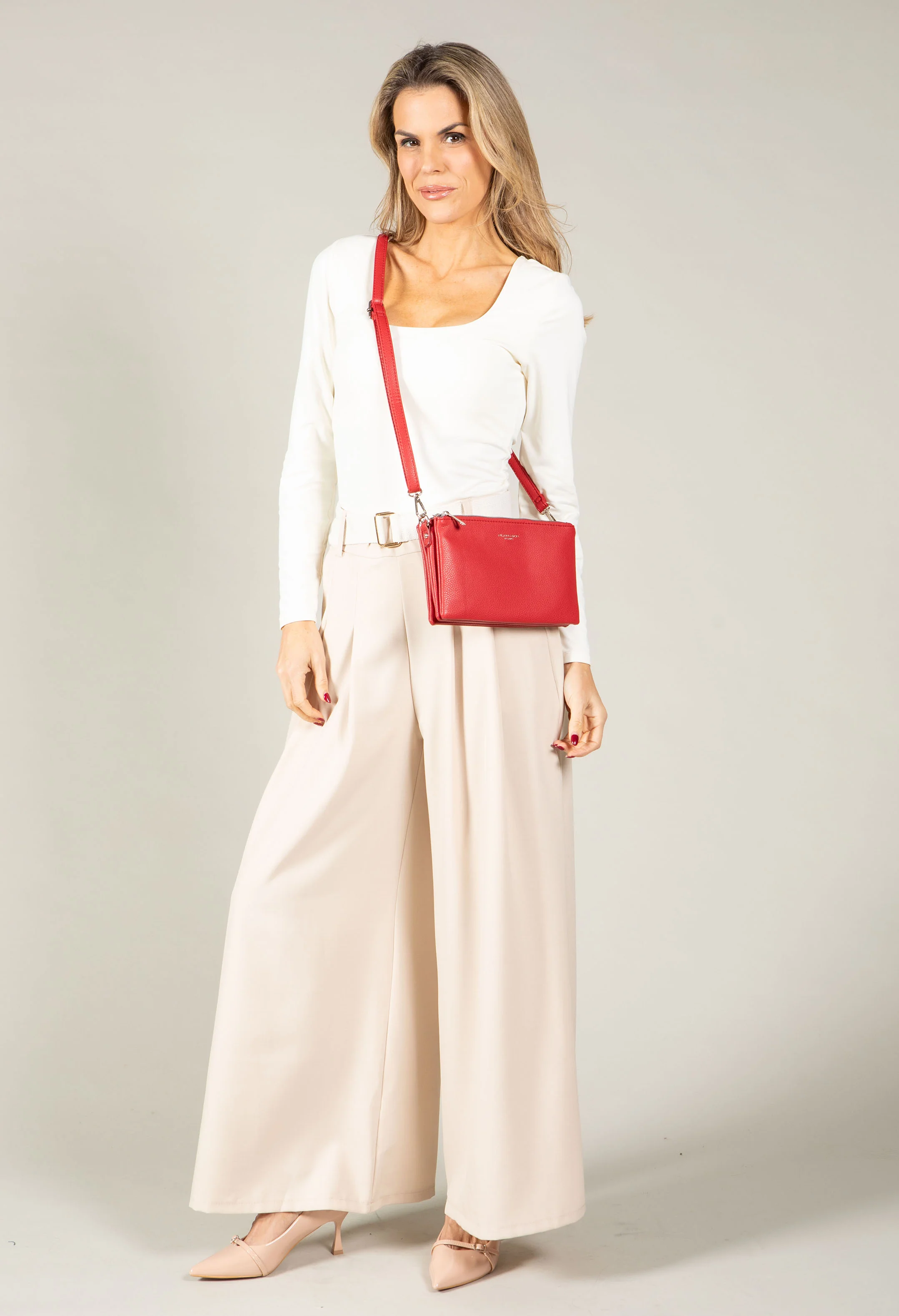 Regular Wide Leg Belted Trousers - Image 6