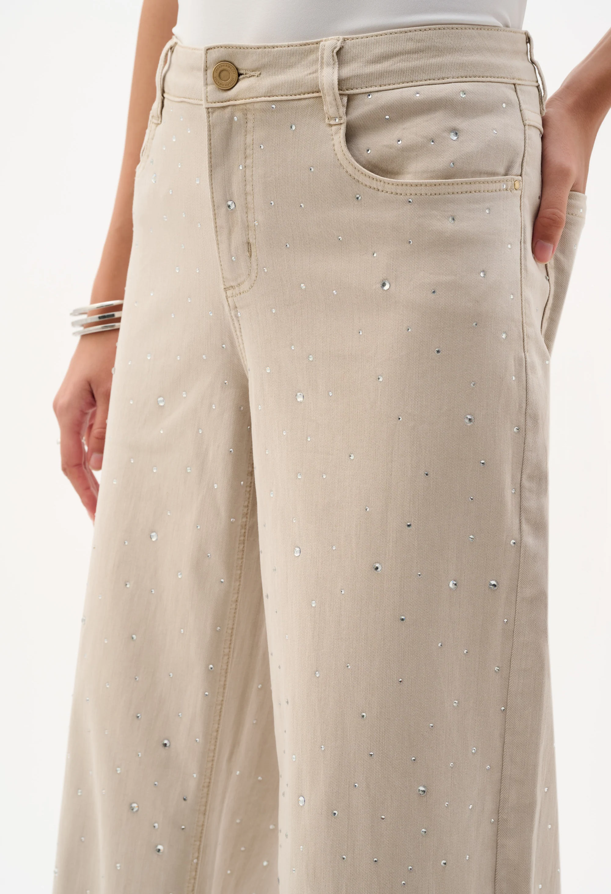Wide Leg Jewel Embellished Trousers - Image 3