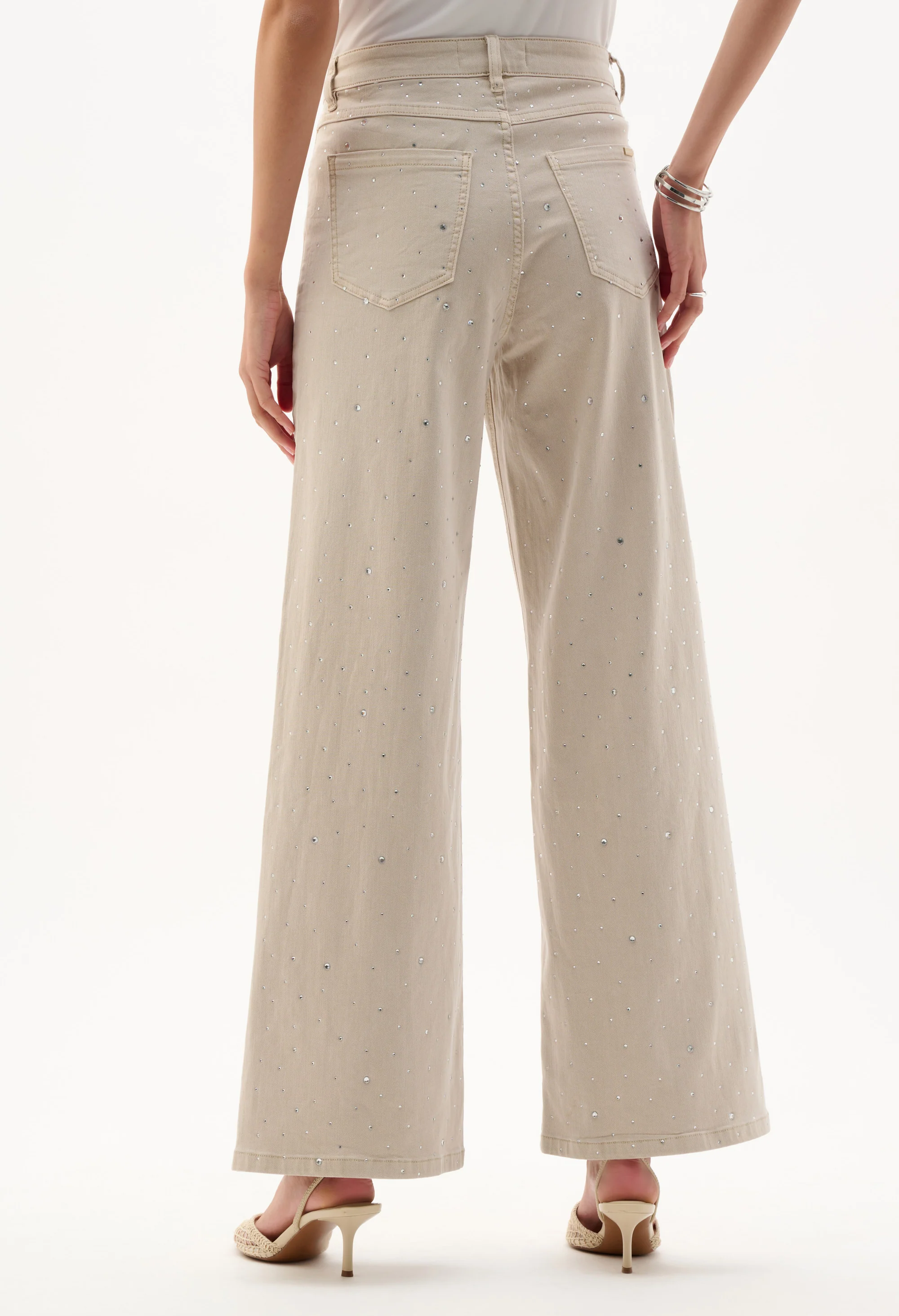 Wide Leg Jewel Embellished Trousers - Image 4