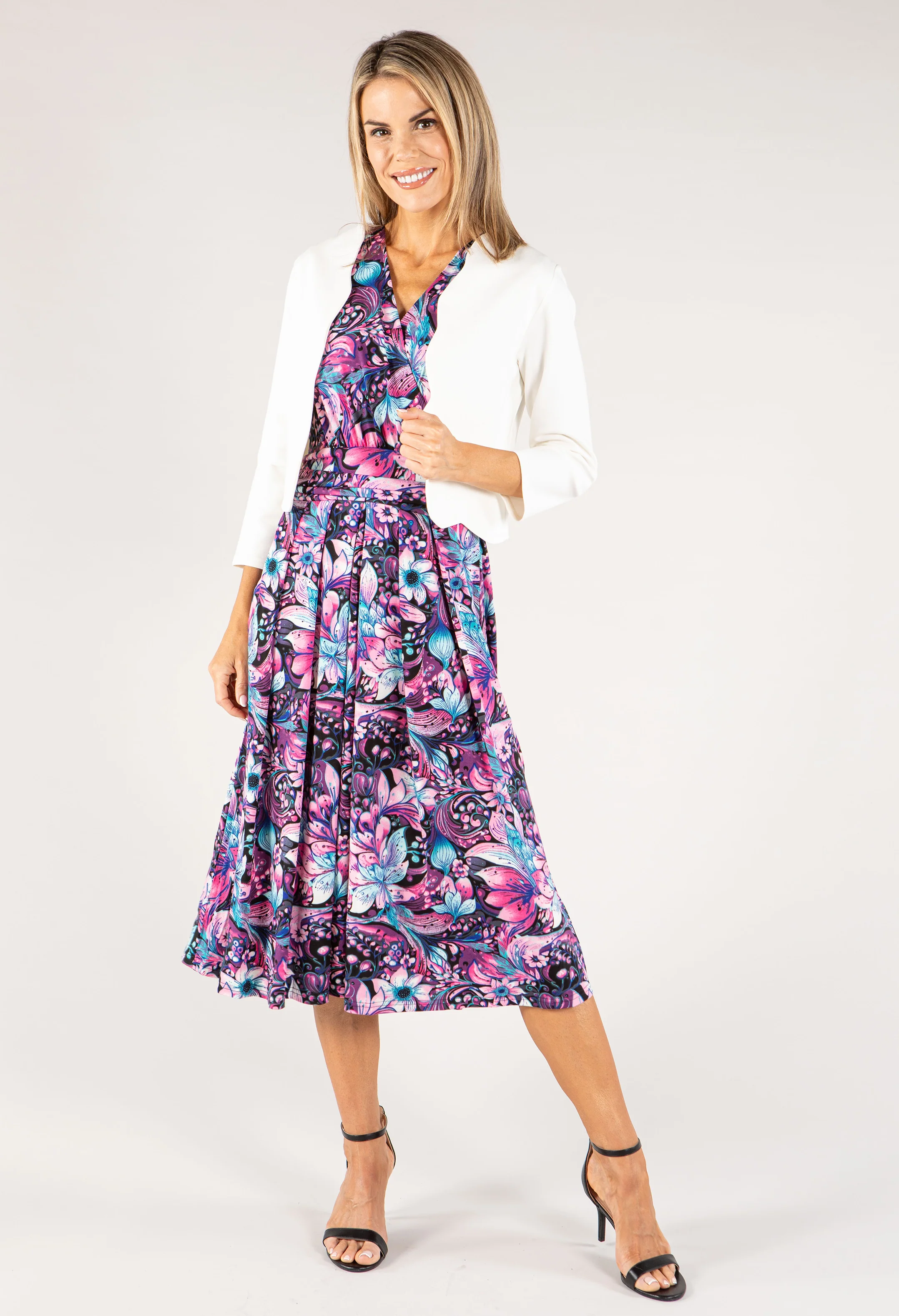 Wrap Bodice Floral Dress - Image 3