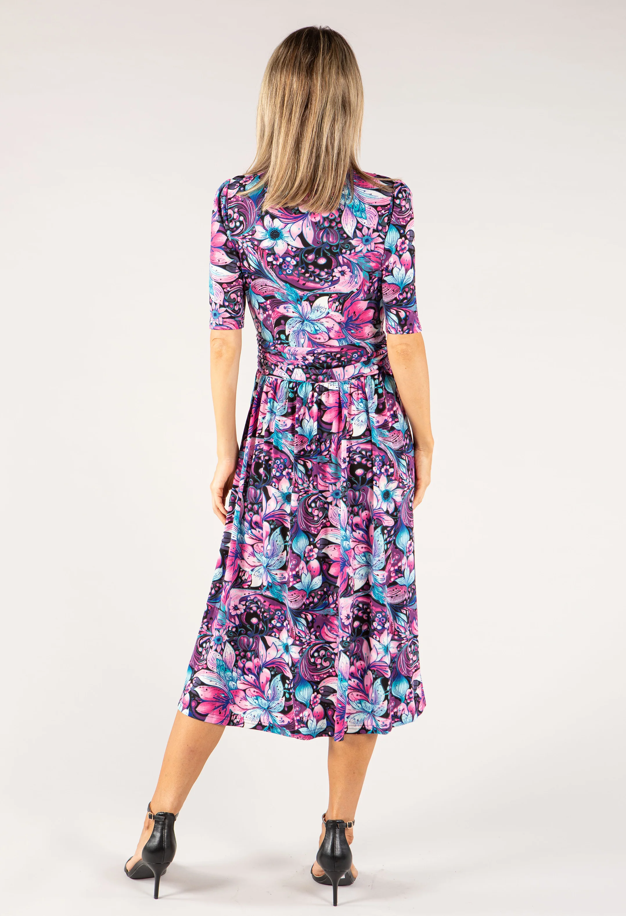 Wrap Bodice Floral Dress - Image 4