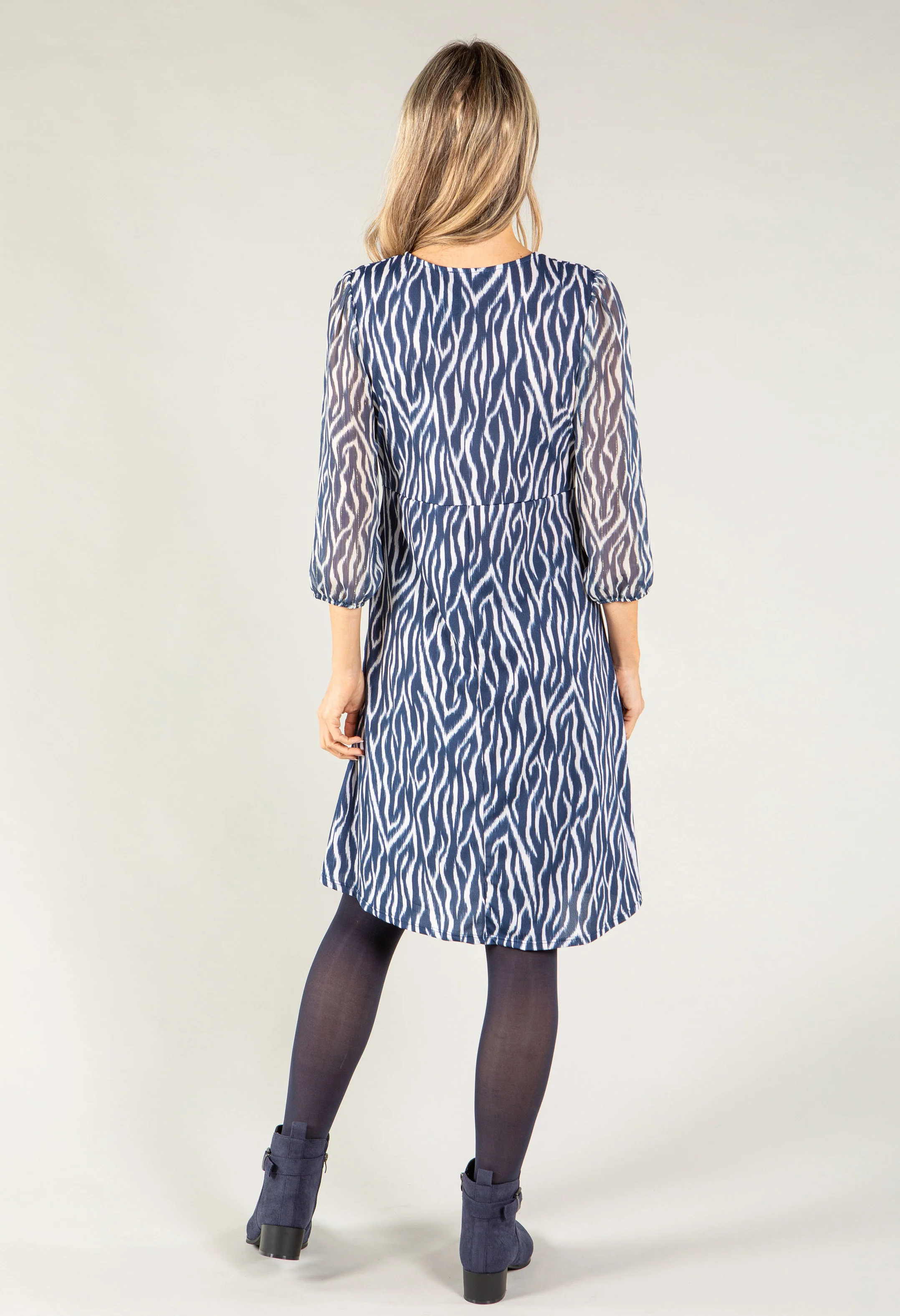 Wrap Bodice Zebra Print Dress - Image 3