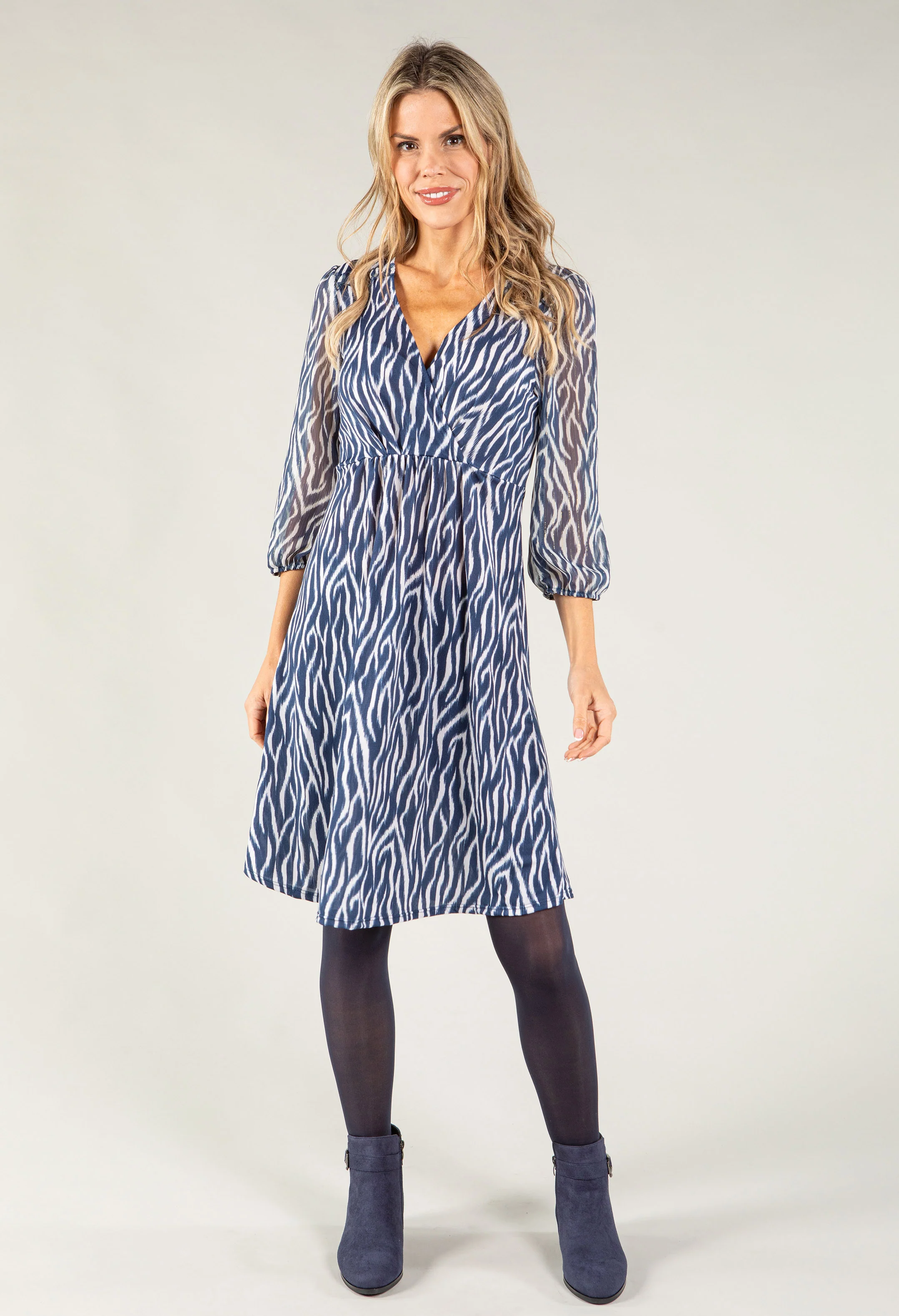Wrap Bodice Zebra Print Dress - Image 4