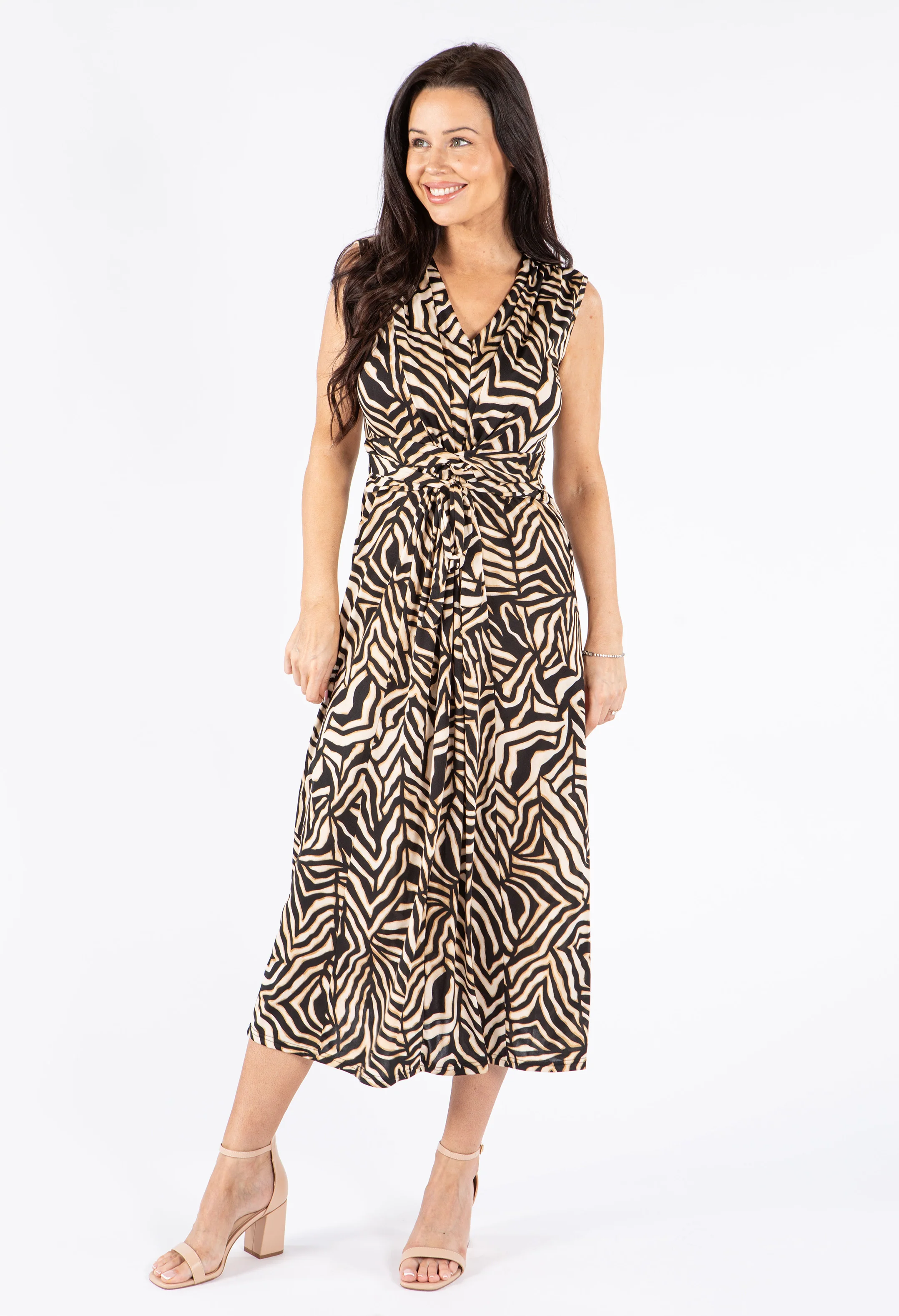 Zebra Print Front Knot Dress - Image 2
