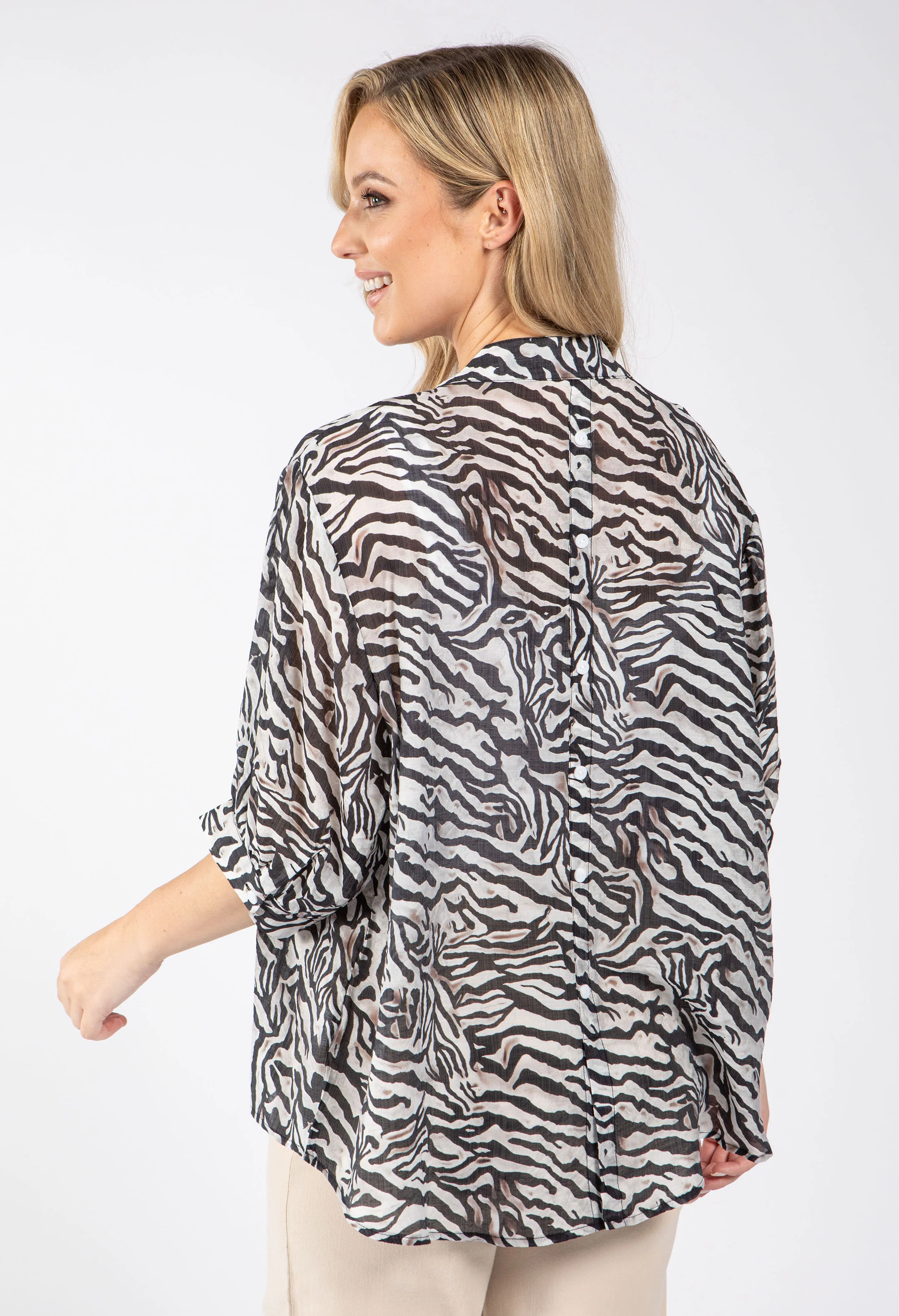 Zebra Print Relaxed Fit Shirt - Image 4