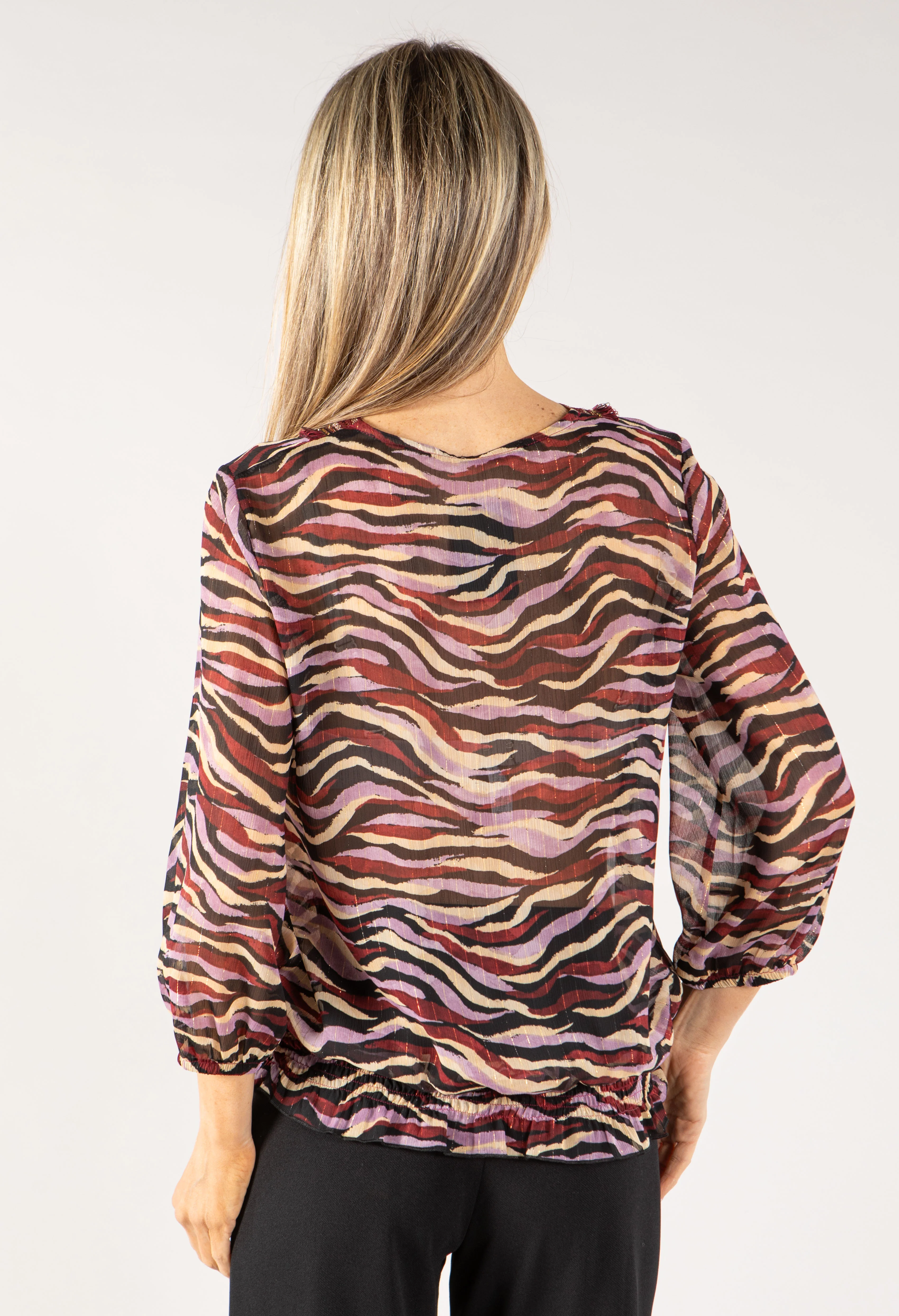 Zebra Print V Neckline Top - Image 4