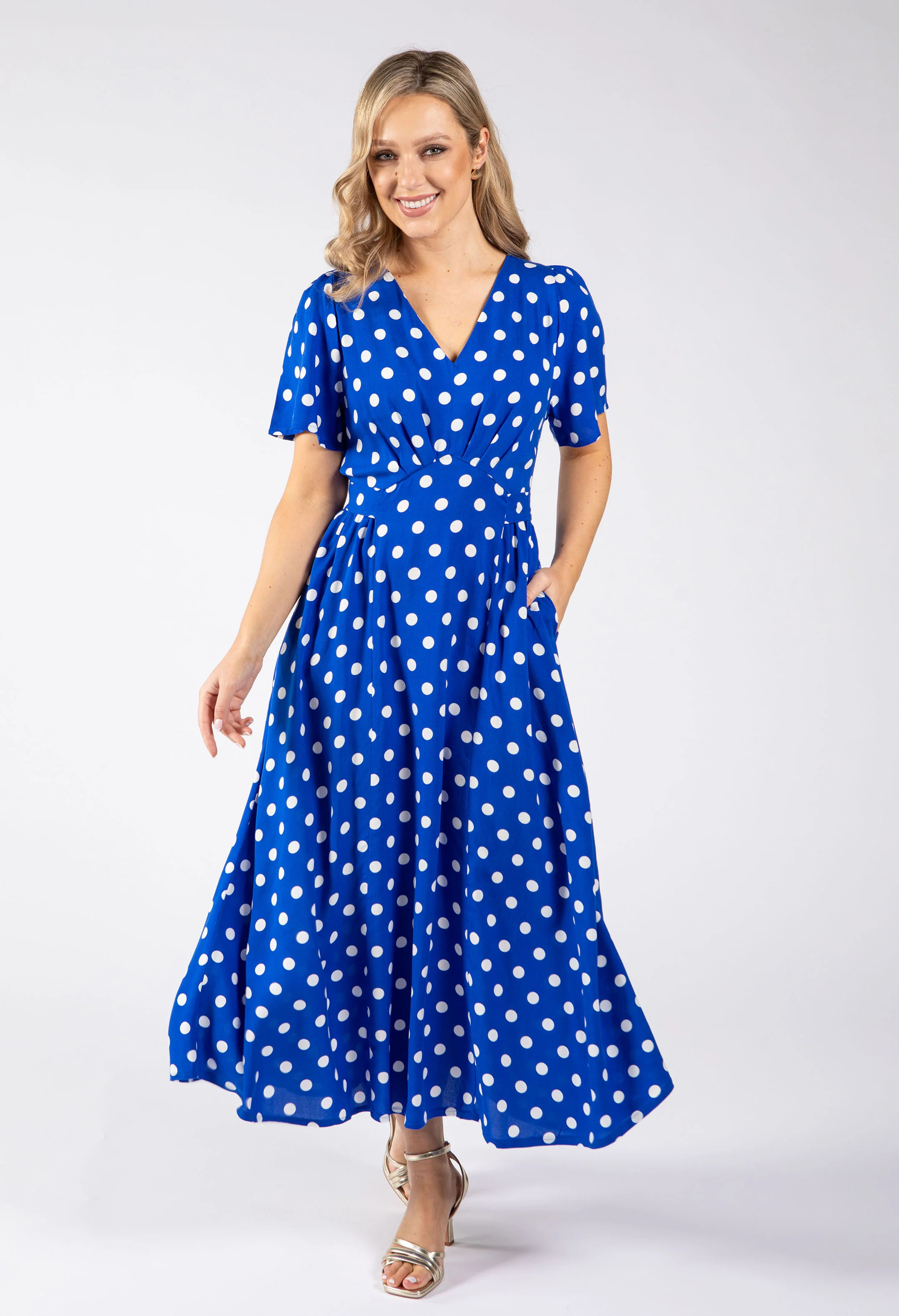 Zoe Polka Dot Midi Dress - Image 9
